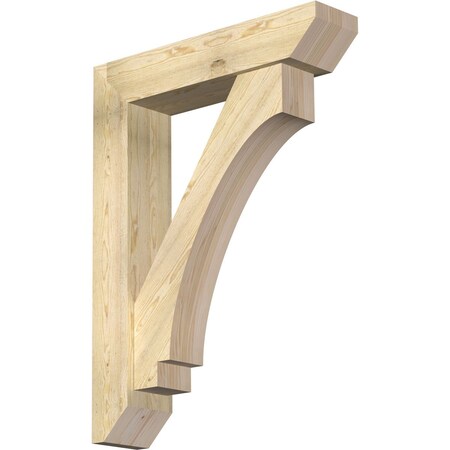 Ekena Millwork Imperial Slat Rough Sawn Bracket w/ Offset Brace, Douglas Fir, 8"W x 36"D x 48"H BKT0806X36X48IMP06RDF